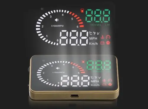 X6 3" Car HUD Head Up Display OBD 2 Speed Warning System Fuel Consumption Auto