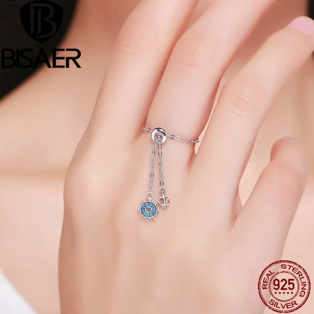 BISAER Real 100% 925 Sterling Silver Chain Link Anchor Rudder Female Finger Rings for Women Fashion Silver Ring Jewelry GXR236
BISAER Real 100% 925 Sterling Silver Chain Link Anchor Rudder Female Finger Rings for Women Fashion Silver Ring Jewelry GXR236