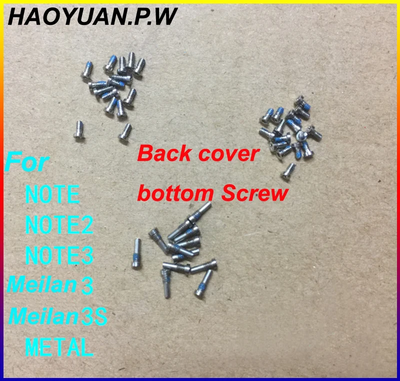 HAOYUAN.P,W Bottom Screw of back cover for Meizu Meilan 3,3S,Note,Note2,Note3, MX5,MX6, mx6 PRO,Pro 5 metal Fast Shipping
HAOYUAN.P,W Bottom Screw of back cover for Meizu Meilan 3,3S,Note,Note2,Note3, MX5,MX6, mx6 PRO,Pro 5 metal Fast Shipping