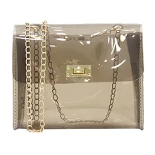 Bolso de hombro transparente de moda para Mujer bolso de mensajero de gelatina bolso de Color sólido bolso de hombro bandolera bolso de Mujer(China)