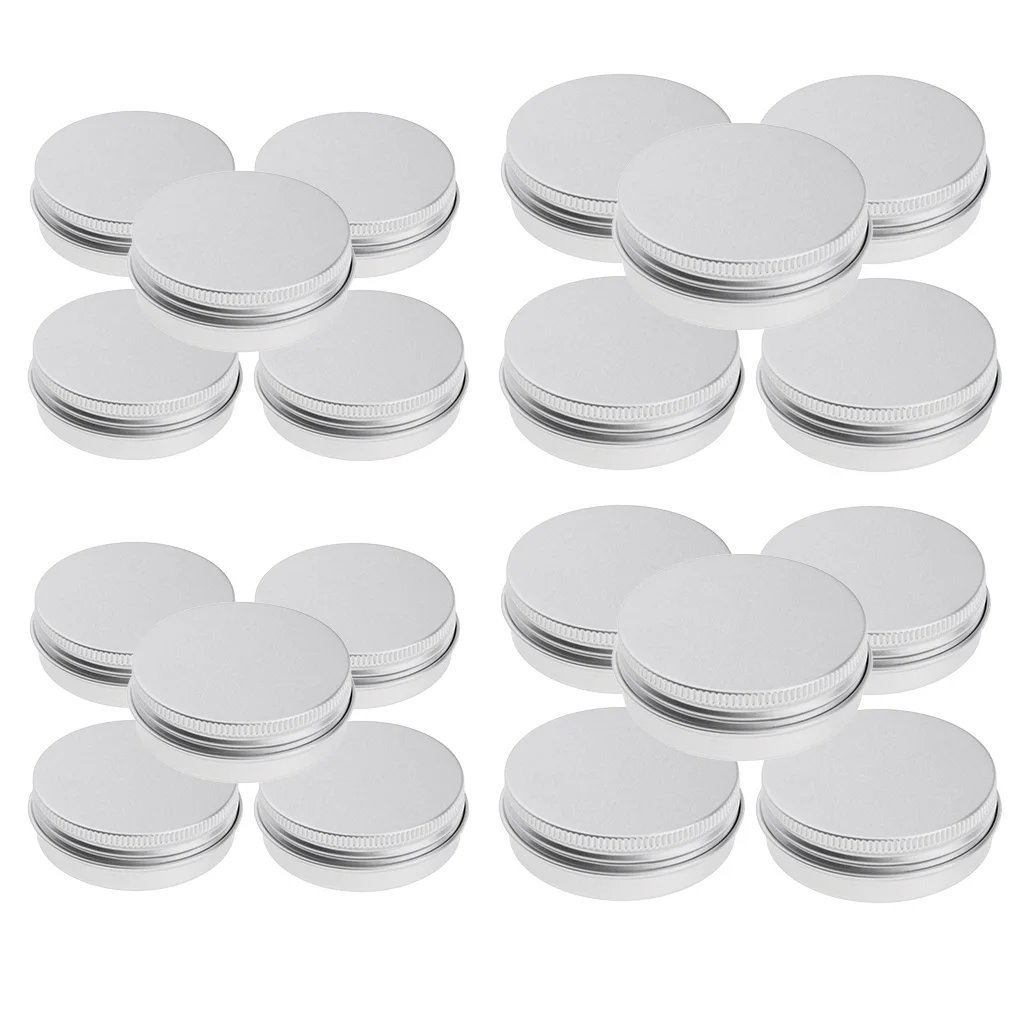 20pieces 25/150ml Aluminum Lip Balm Tin Pots Cosmetic Cream Jar Bottle Container