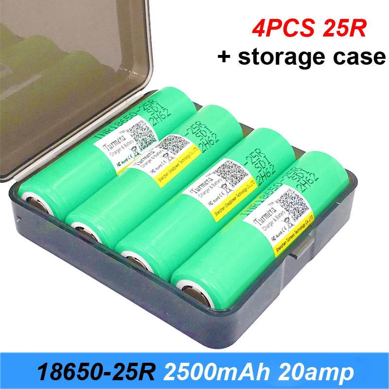 Turmera 18650 25r 2500 мА/ч 20 ампер для коробка мод электронная сигарета rx2 батареи отвертки