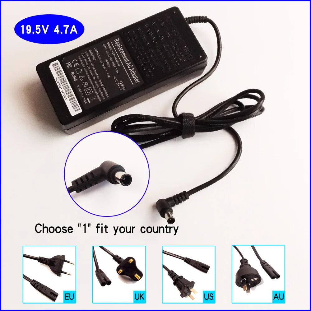 19.5V 4.7A Laptop PC Ac Adapter Battery Charger for Sony VAIO PCG-7D2L PCG-7K1l PCG-7N2L PCG-7R2L PCG-802L PCG-8C2M PCG-8C3L
19.5V 4.7A Laptop PC Ac Adapter Battery Charger for Sony VAIO PCG-7D2L PCG-7K1l PCG-7N2L PCG-7R2L PCG-802L PCG-8C2M PCG-8C3L