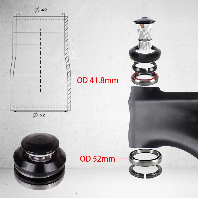 Free shipping Tapper headtube MTB Bike Road Headset top tube 41.8mm 1-1/8" and down tube 52mm 1-1/2"
Free shipping Tapper headtube MTB Bike Road Headset top tube 41.8mm 1-1/8" and down tube 52mm 1-1/2"