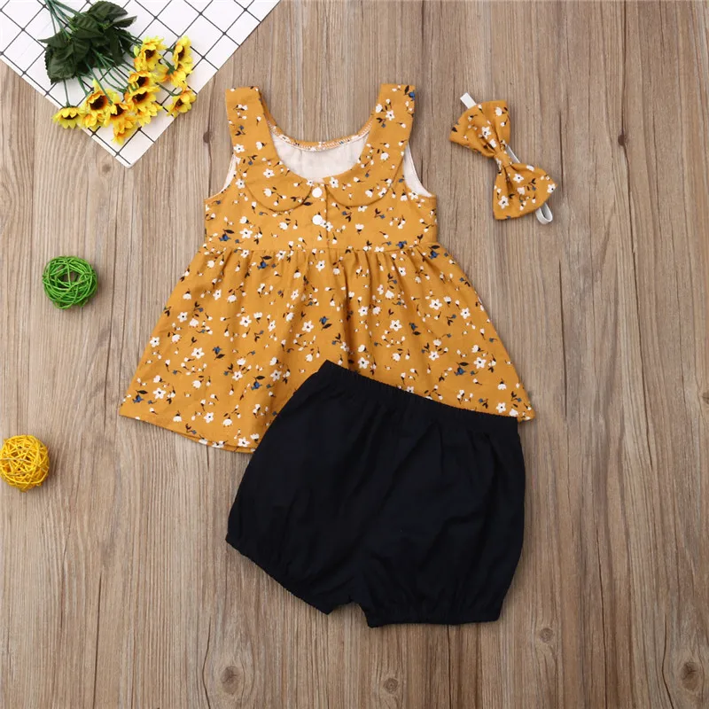 Kids Baby Girls Clothes Sets Lovely Floral Sleeveless Tank Tops Vest Shorts Bow Headband 3Pcs Child Girls Cotton Outfits 6M-5Y
Kids Baby Girls Clothes Sets Lovely Floral Sleeveless Tank Tops Vest Shorts Bow Headband 3Pcs Child Girls Cotton Outfits 6M-5Y