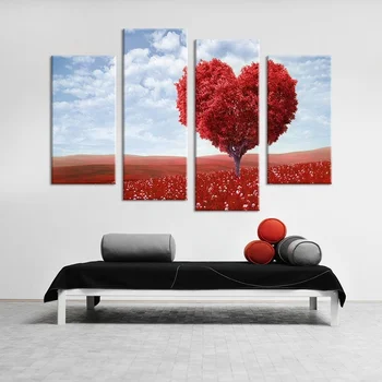 4PCS No Frame Heart Red Tree Wall Painting Tree Landscape Canvas Painting Home Wall Huge Decoration Modern Realist Painting Art
4PCS No Frame Heart Red Tree Wall Painting Tree Landscape Canvas Painting Home Wall Huge Decoration Modern Realist Painting Art