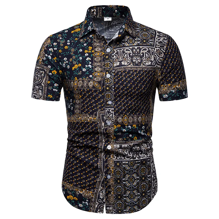 Plus size 4XL 5XL Camisa Social Shirt Floral Print Blouse Men Short Sleeve Linen Shirts Men Flower Hawaiian style Fashion New
Plus size 4XL 5XL Camisa Social Shirt Floral Print Blouse Men Short Sleeve Linen Shirts Men Flower Hawaiian style Fashion New
