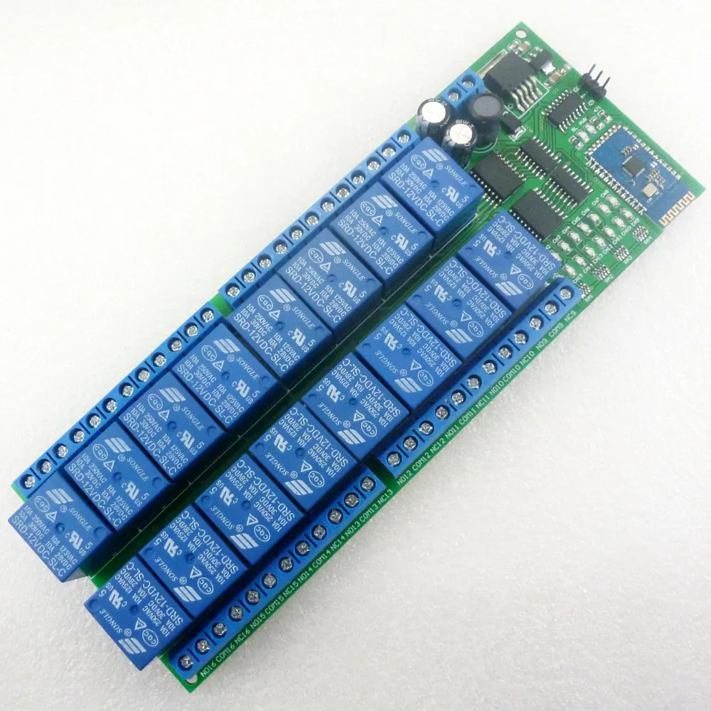 DC 12V 16 Ch Android Phone Bluetooth-compatible Control Relay Module 2.4G Wireless Controller for Smart Home LED Lighting system
DC 12V 16 Ch Android Phone Bluetooth-compatible Control Relay Module 2.4G Wireless Controller for Smart Home LED Lighting system