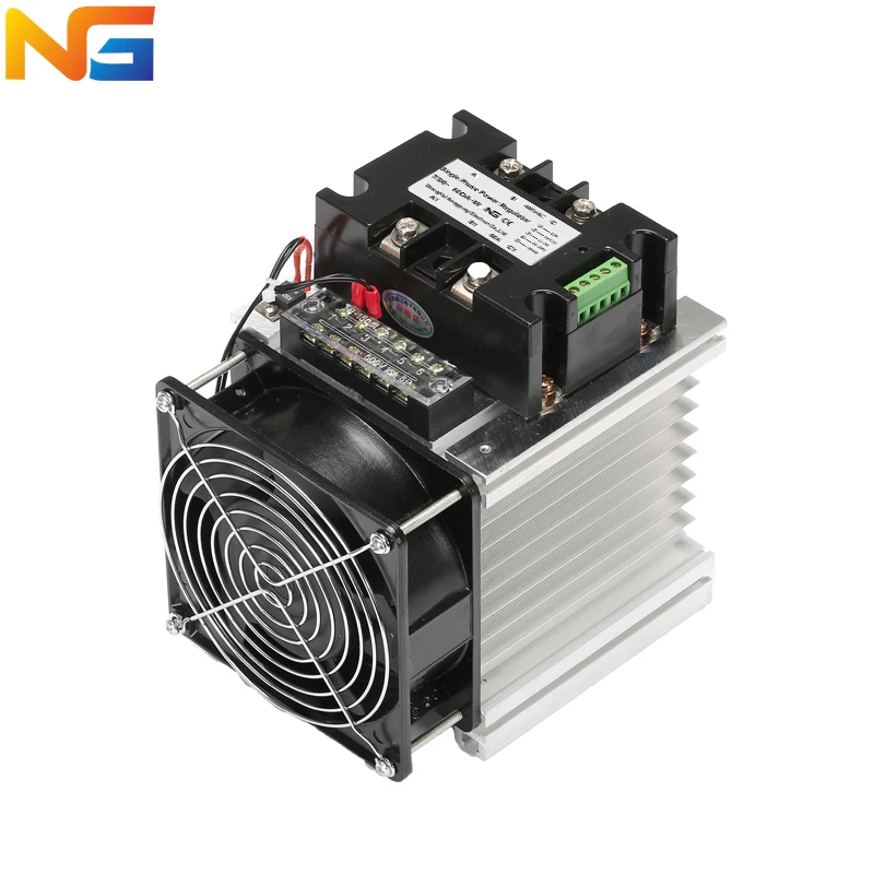 NG SSR-200DA-W voltage regulator module single phase regulate voltage SCR multiple control signal with large radiator and fan
NG SSR-200DA-W voltage regulator module single phase regulate voltage SCR multiple control signal with large radiator and fan