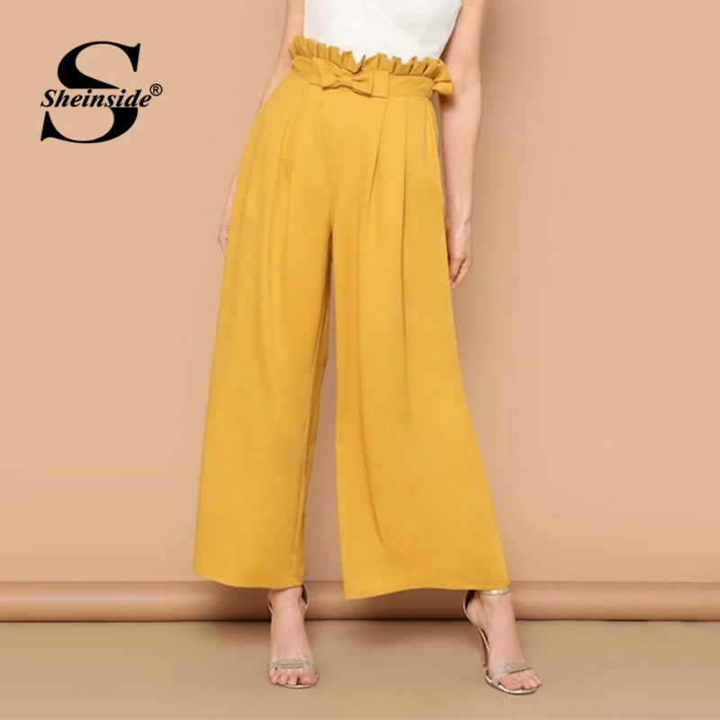 Sheinside Elegant Paperbag Waist Wide Leg Pants Women 2019 Spring Bow High Waist Pleated Pants Office Ladies Workwear Trousers
Sheinside Elegant Paperbag Waist Wide Leg Pants Women 2019 Spring Bow High Waist Pleated Pants Office Ladies Workwear Trousers