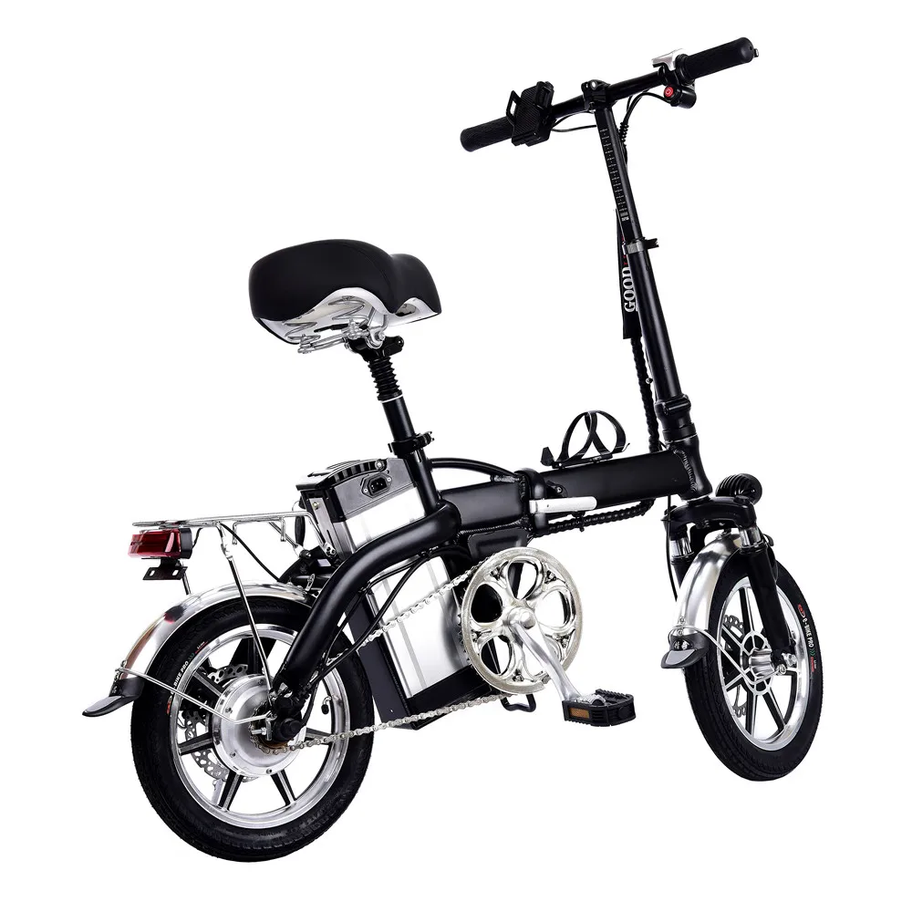 Discount 14 inch Lithium Battery Electric Bicycle 48V10AH Pure Electric Endurance Black 9