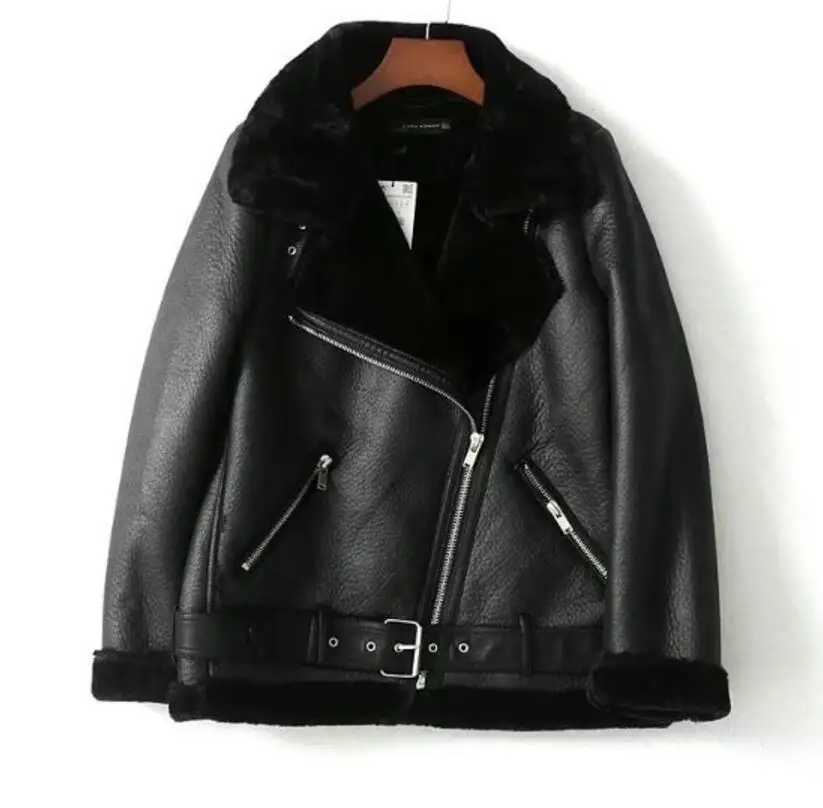 2019 Winter Women Sheepskin Coats Thicken Faux Leather Fur female Coat Fur Lining Leather Jacket Aviator Jacket casaco feminino
2019 Winter Women Sheepskin Coats Thicken Faux Leather Fur female Coat Fur Lining Leather Jacket Aviator Jacket casaco feminino