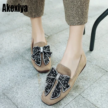 2020 Rhinestone Glitter Butterfly-knot Slip on Flat Shoes Women Spring Plus Size Gray black beige Ladies Loafers Flats d403
2020 Rhinestone Glitter Butterfly-knot Slip on Flat Shoes Women Spring Plus Size Gray black beige Ladies Loafers Flats d403
