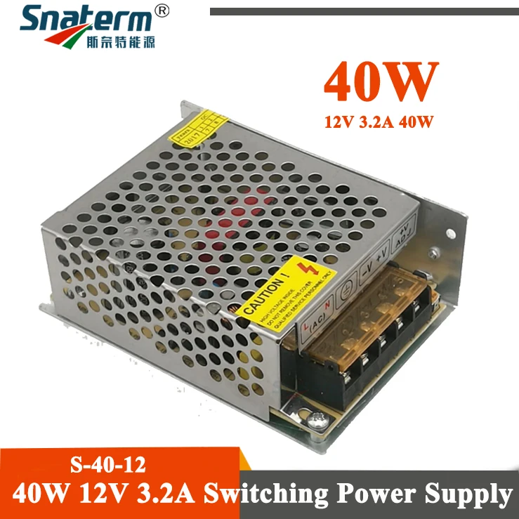 40W 12V 3.2A DC 12V Switching Power Supply LED Driver Transformer 220V AC To DC 12 V For Electronics Led Strip Display
40W 12V 3.2A DC 12V Switching Power Supply LED Driver Transformer 220V AC To DC 12 V For Electronics Led Strip Display
