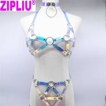 Fashion Sexy Harajuku HandmadeLaser holographic Choker harness set punk Collar dress Necklace top Bra Spikes torques club party
Fashion Sexy Harajuku HandmadeLaser holographic Choker harness set punk Collar dress Necklace top Bra Spikes torques club party