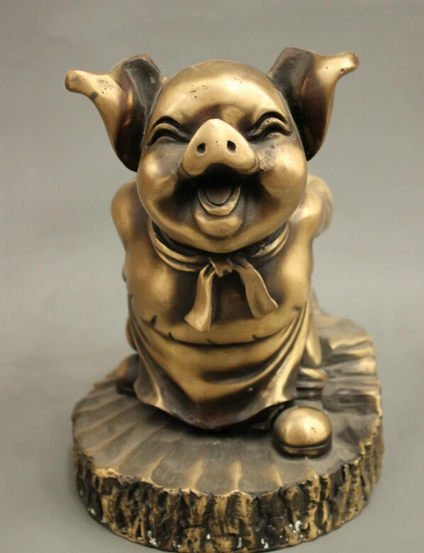 S2827 9" Folk Chinese Bronze Buddha Journey to the West Myth Zhu Bajie Pig God Statue D0318
S2827 9" Folk Chinese Bronze Buddha Journey to the West Myth Zhu Bajie Pig God Statue D0318