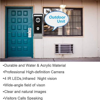 Wired Video Doorbell Intercom System,Dual-way Intercom,Monitor,Unlock with Night Vision Camera 7''Inch Color Screen
Wired Video Doorbell Intercom System,Dual-way Intercom,Monitor,Unlock with Night Vision Camera 7''Inch Color Screen