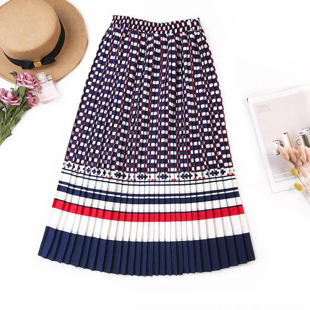 2019 New Summer Skirts Women Striped Contrast Color Patchwork Print Pleated Skirt Casual Long A-Line Skirt Female jupe femme BB4
2019 New Summer Skirts Women Striped Contrast Color Patchwork Print Pleated Skirt Casual Long A-Line Skirt Female jupe femme BB4