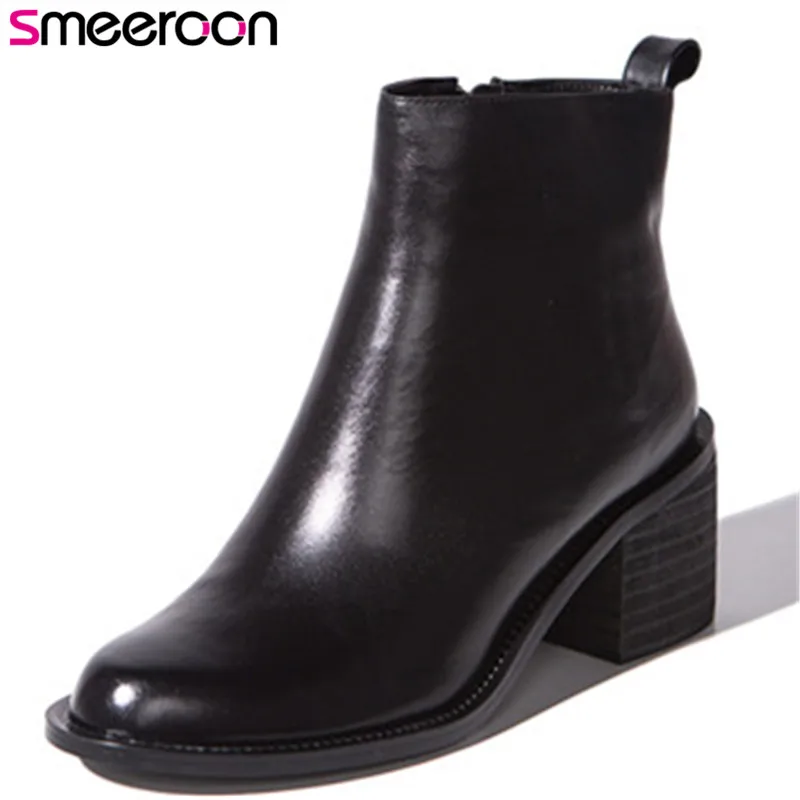 Smeeroon 2018 fashion autumn winter boots women round toe med heels ankle boots lace up high quality cow leather boots
Smeeroon 2018 fashion autumn winter boots women round toe med heels ankle boots lace up high quality cow leather boots