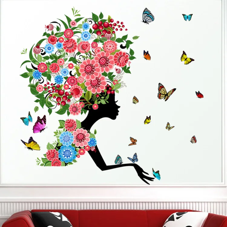 New 3D Flower Fairy Pokemon Girl Kids Rooms Home Decor Wall Stickers Wallpaper Children Adesivo De Parede Poster Mural | Дом и сад