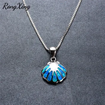 RongXing Chic Shell Design Blue Fire Opal Pendants & Necklaces For Women Fashion Silver Color Necklace Gift NL0085
RongXing Chic Shell Design Blue Fire Opal Pendants & Necklaces For Women Fashion Silver Color Necklace Gift NL0085