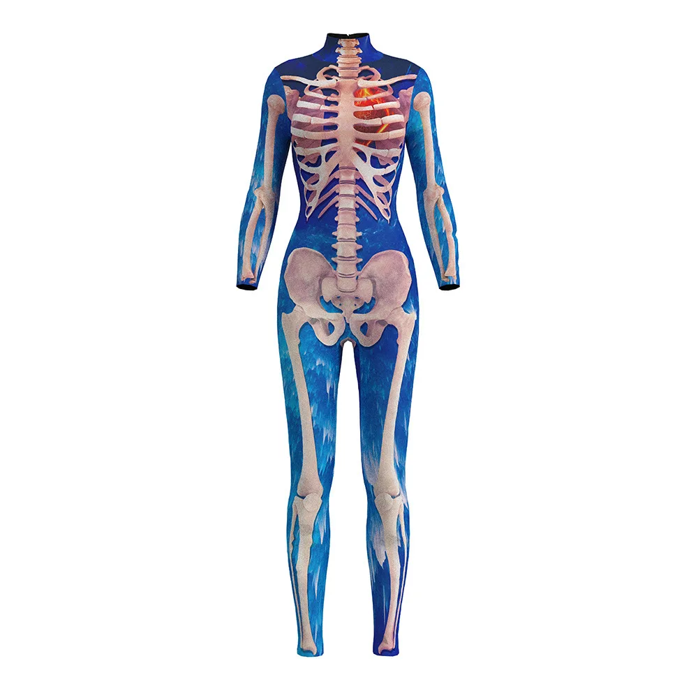 JIGERJOGER Smoky blue skeleton full body jumpsuit high neck full length long sleeve 3D digital printing tight Legging Halloween
JIGERJOGER Smoky blue skeleton full body jumpsuit high neck full length long sleeve 3D digital printing tight Legging Halloween