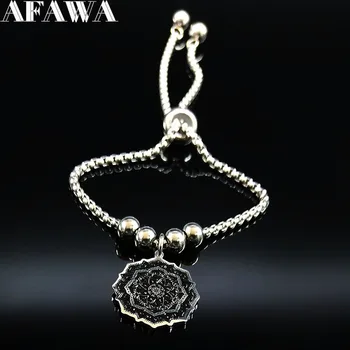 2020 Flower of Life Stainless Steel Bracelets for Women Black Bead Witchcraft Chain Bracelet Jewelry pulceras para mujer B18348
2020 Flower of Life Stainless Steel Bracelets for Women Black Bead Witchcraft Chain Bracelet Jewelry pulceras para mujer B18348