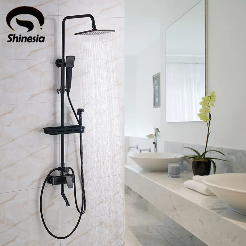 Oil Rubbed Bronze Shower Faucet Sets 8 Inch Square Shower Head with Shelf and Bidet Sprayer Wall Mount
Oil Rubbed Bronze Shower Faucet Sets 8 Inch Square Shower Head with Shelf and Bidet Sprayer Wall Mount