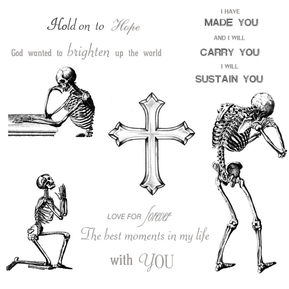 AZSG Sad Skeleton Cross Clear Stamps For DIY Scrapbooking Decorative Card making Craft Fun Decoration Supplies 14x14cm
AZSG Sad Skeleton Cross Clear Stamps For DIY Scrapbooking Decorative Card making Craft Fun Decoration Supplies 14x14cm