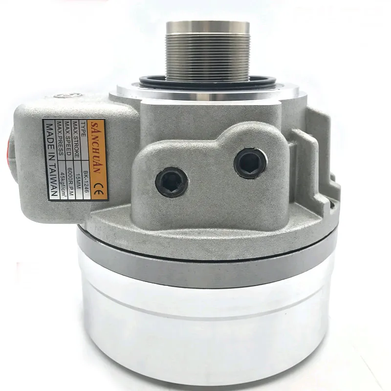 Taiwan Sanchuan BK-428 through hole 28MM thread M33*1.5, hollow hydraulic chuck rotary cylinder three-jaw chuck cylinder
Taiwan Sanchuan BK-428 through hole 28MM thread M33*1.5, hollow hydraulic chuck rotary cylinder three-jaw chuck cylinder
