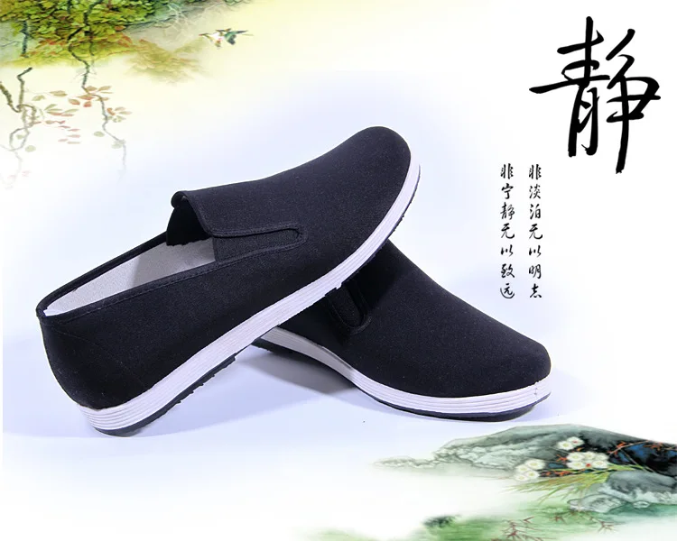 

Free shipping Cotton-made beijing shoes flat heel casual handmade Kungfu Tai chi shoes plus size Bruce lee Jackie chan shoes