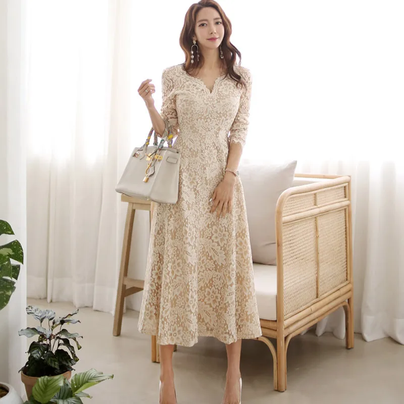 Women Long Sleeve Corset Solid Lace Dress Big Swing Korean Party Dress Women Vestido De Festa Longo Summer Clothes for Women
Women Long Sleeve Corset Solid Lace Dress Big Swing Korean Party Dress Women Vestido De Festa Longo Summer Clothes for Women