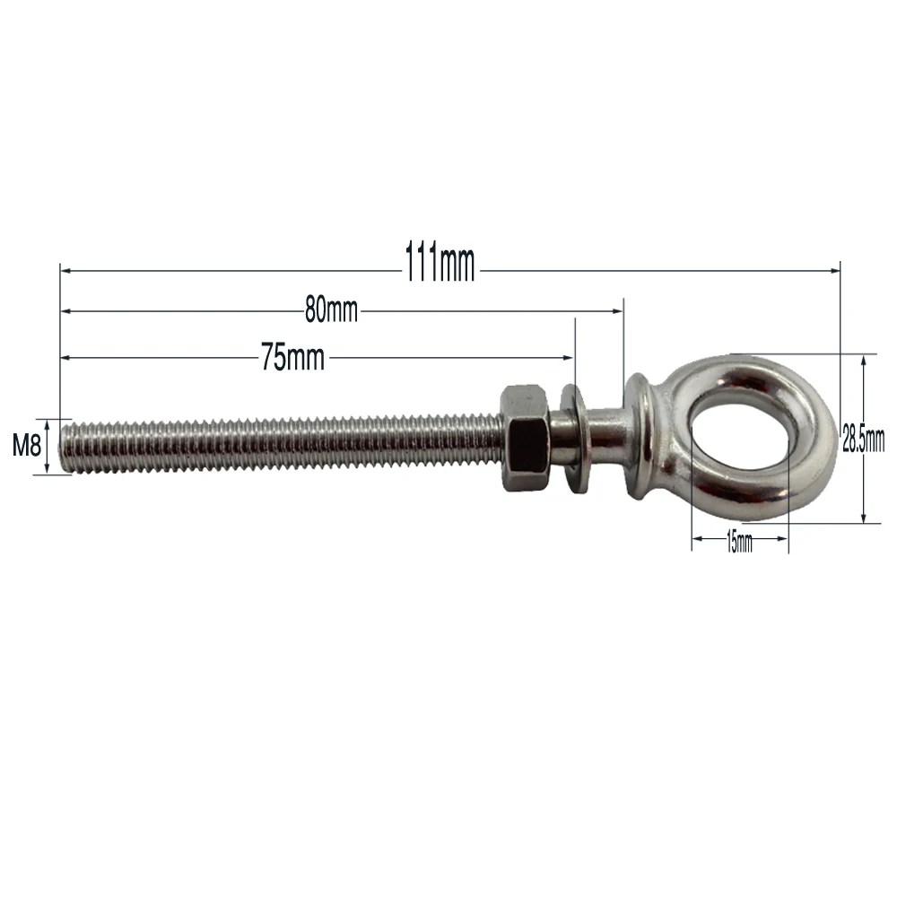 Stainless Marine Heavy Lifting Long Eye Bolt Marine Lifting HX Long Eye Bolt Ring Screw Loop Hole for Cable Rope 5pcs M8
Stainless Marine Heavy Lifting Long Eye Bolt Marine Lifting HX Long Eye Bolt Ring Screw Loop Hole for Cable Rope 5pcs M8