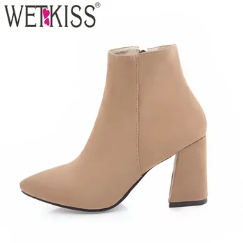 WETKISS Flock Ankle Women Boots Zipper Warm Pointed Toe Footwear Thick Heels Lady Shoes Party Fashion Bootie Big Size 33-43
WETKISS Flock Ankle Women Boots Zipper Warm Pointed Toe Footwear Thick Heels Lady Shoes Party Fashion Bootie Big Size 33-43