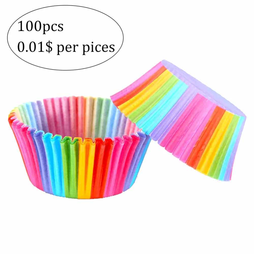 100Pcs 0.02$ Rainbow Foil Paper Cupcake Muffin Cases Cup Cake Baking Egg Tarts Kitchen Accessories Pastry Cup Decorating Tools
100Pcs 0.02$ Rainbow Foil Paper Cupcake Muffin Cases Cup Cake Baking Egg Tarts Kitchen Accessories Pastry Cup Decorating Tools