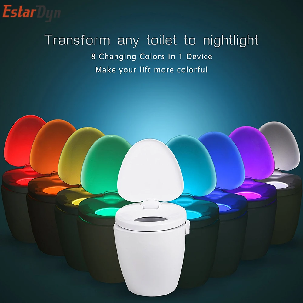 Smart PIR Motion Sensor Toilet Seat Night Light 8 Colors Waterproof Backlight For Toilet Bowl LED Luminaria Lamp WC Toilet Light
Smart PIR Motion Sensor Toilet Seat Night Light 8 Colors Waterproof Backlight For Toilet Bowl LED Luminaria Lamp WC Toilet Light