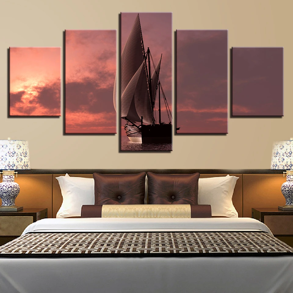 Artworks Printed Modular HD Canvas Painting Poster 5 Pieces Ship Sunrise Seascape Picture Wall Art Decor Modern Home Living Room
Artworks Printed Modular HD Canvas Painting Poster 5 Pieces Ship Sunrise Seascape Picture Wall Art Decor Modern Home Living Room