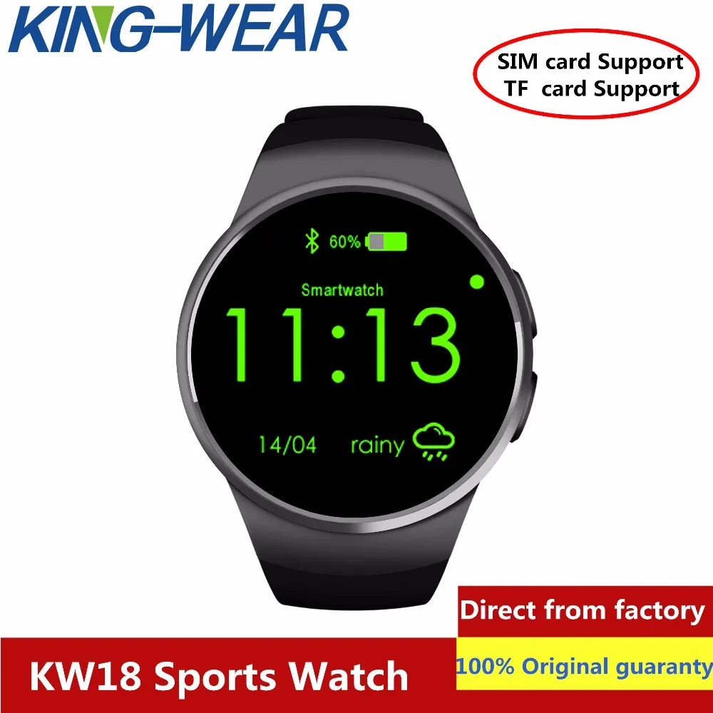 KW18 Bluetooth smart watch full screen Support SIM TF Card Smartwatch Phone Heart Rate for apple gear s3 huawei xiaomi
KW18 Bluetooth smart watch full screen Support SIM TF Card Smartwatch Phone Heart Rate for apple gear s3 huawei xiaomi