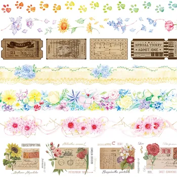 6 Styles Flowers/Letter/Footprint/Ticket Japanese Washi Decorative Adhesive DIY Masking Paper Tape Label Sticker gifts
6 Styles Flowers/Letter/Footprint/Ticket Japanese Washi Decorative Adhesive DIY Masking Paper Tape Label Sticker gifts