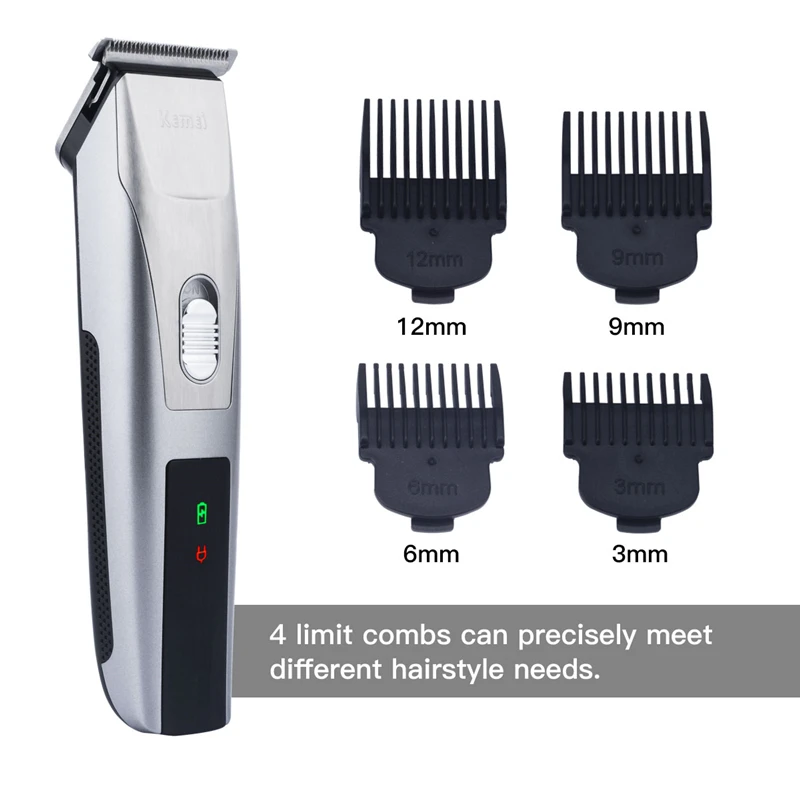 Kemei Rechargeable Hair Trimmer Powerful Men's Clipper Kids Haircut Cutting Machine Cutter Carbon Steel Blade Attachment Combs47
Kemei Rechargeable Hair Trimmer Powerful Men's Clipper Kids Haircut Cutting Machine Cutter Carbon Steel Blade Attachment Combs47