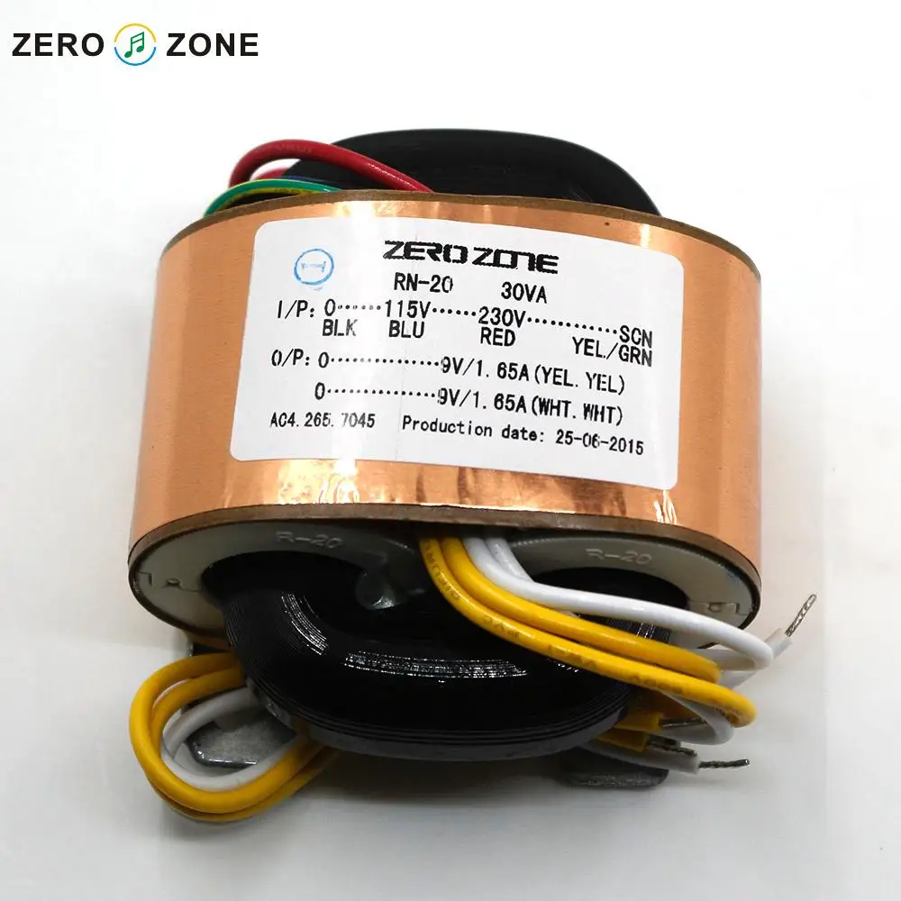 GZLOZONE 115V/230V 30W Dual 9V/1.65A R-type Transformer 30VA 9V*2 Pure Copper Transformer
GZLOZONE 115V/230V 30W Dual 9V/1.65A R-type Transformer 30VA 9V*2 Pure Copper Transformer