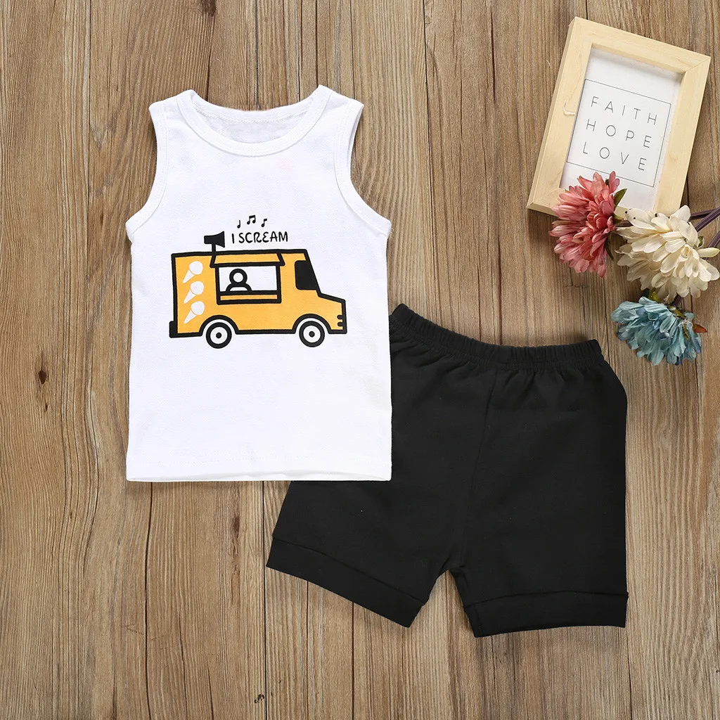 KLV infants summer sets infant Baby Boys Sleeveless Cartoon Print Tops Vest + Solid Shorts Outfit#y20
KLV infants summer sets infant Baby Boys Sleeveless Cartoon Print Tops Vest + Solid Shorts Outfit#y20