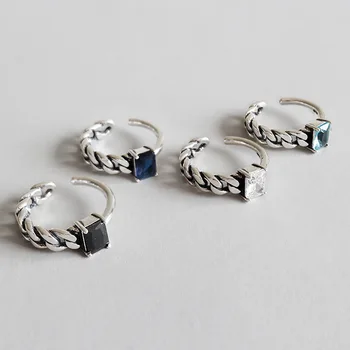 1PC Retro Authentic S925 Sterling Silver FINE Jewelry White/Black /dark blue/ Gems Zirconia Chain Rings adjust TLJ603
1PC Retro Authentic S925 Sterling Silver FINE Jewelry White/Black /dark blue/ Gems Zirconia Chain Rings adjust TLJ603