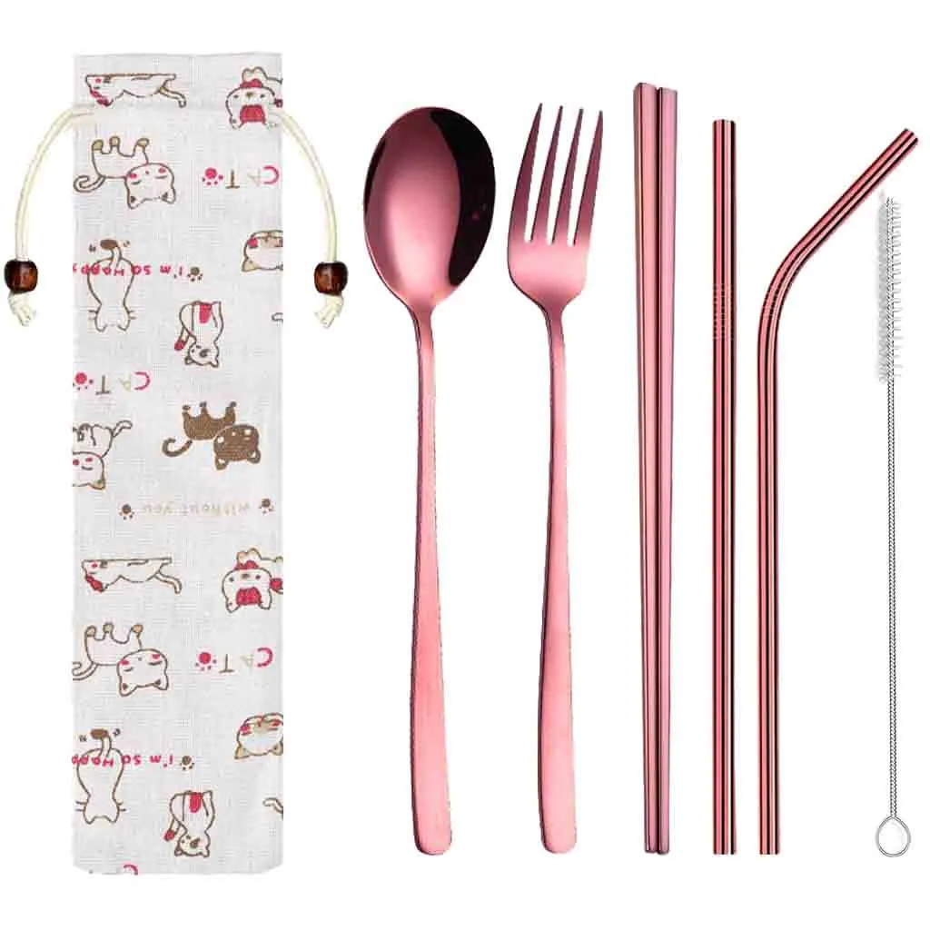 6Pcs/Set Portable Luxury Dinnerware Stainless Steel Cutlery Set Spoon Fork Chopsticks Kitchen Food Tableware Dinner
6Pcs/Set Portable Luxury Dinnerware Stainless Steel Cutlery Set Spoon Fork Chopsticks Kitchen Food Tableware Dinner