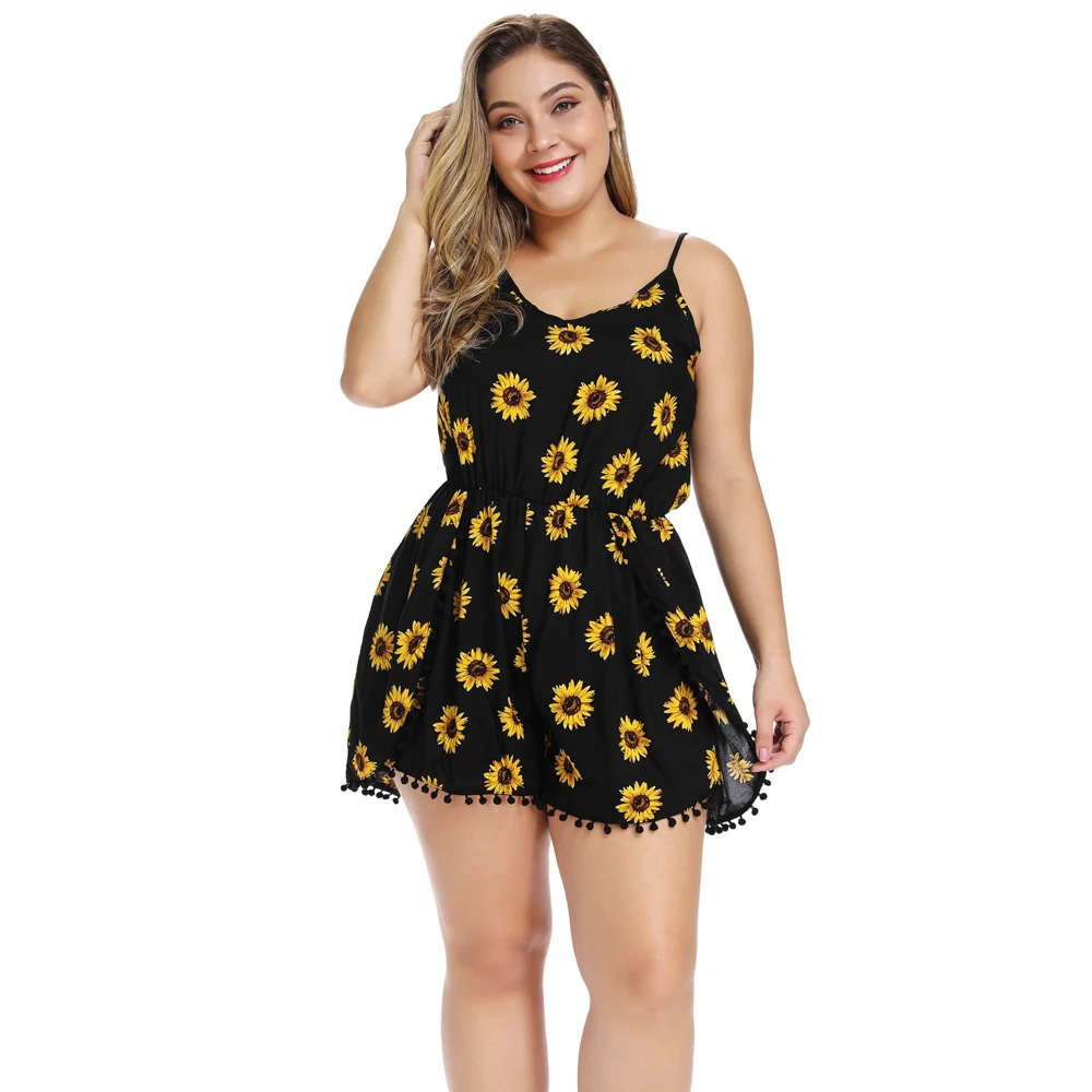 Plus Size XL-4XL Women Wide Leg Short Pants Playsuits Sunflower Bohemian Lace Up Short Jumpsuits Sexy Bodysuits Beach Wear New
Plus Size XL-4XL Women Wide Leg Short Pants Playsuits Sunflower Bohemian Lace Up Short Jumpsuits Sexy Bodysuits Beach Wear New