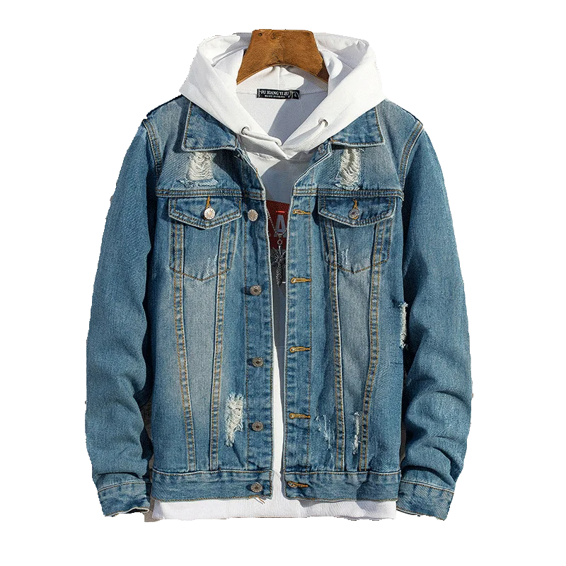 Men Ripped Ribbon Jeans Jackets Washed Denim Mens Streetwear HipHop Vintage Jacket 2019 Spring Man Coats & Jackets M-3XL
Men Ripped Ribbon Jeans Jackets Washed Denim Mens Streetwear HipHop Vintage Jacket 2019 Spring Man Coats & Jackets M-3XL