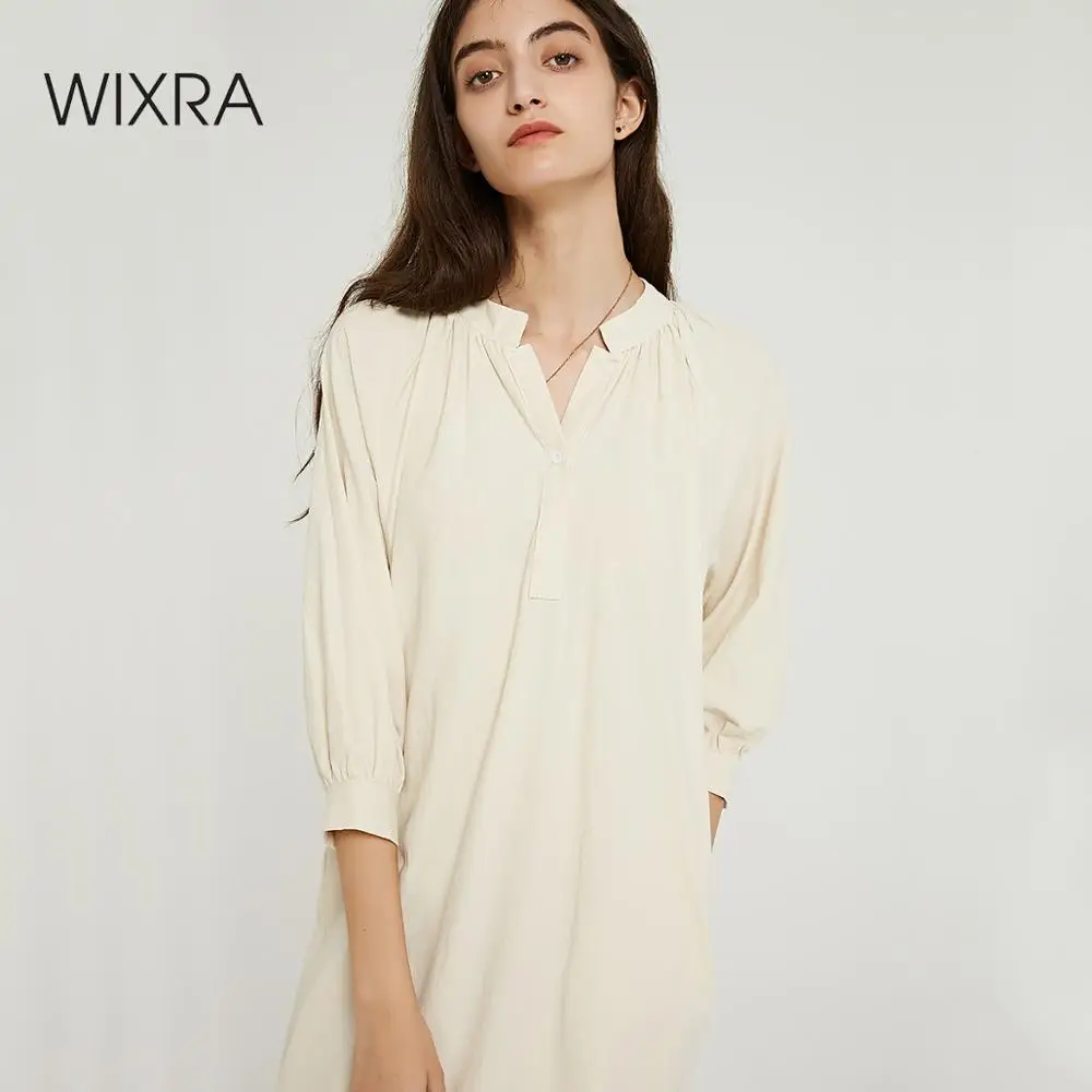 Wixra Women Stand Collar Long Dress 2019 Autumn Spring Solid Long Sleeve Loose Cotton and Linen Normcore Dresses
Wixra Women Stand Collar Long Dress 2019 Autumn Spring Solid Long Sleeve Loose Cotton and Linen Normcore Dresses