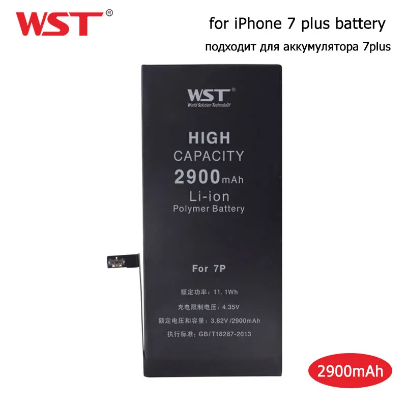 Original WST Brand 2900mAh Battery For Apple iPhone 7 Plus Real Capacity Lithium Polymer Batteries Free Tools Kit High Quality
Original WST Brand 2900mAh Battery For Apple iPhone 7 Plus Real Capacity Lithium Polymer Batteries Free Tools Kit High Quality