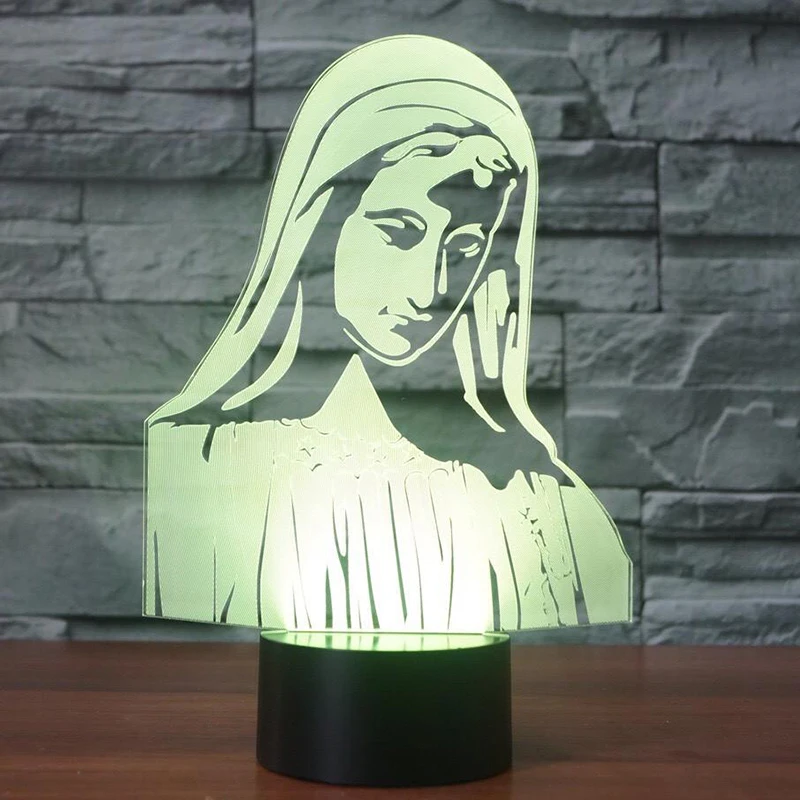 Novelty The Virgin Mary LED Night Light 7 Color Changing 3D Table Lamp For Kids Gifts Bedroom Bedside Sleep Light Fixture Decor
Novelty The Virgin Mary LED Night Light 7 Color Changing 3D Table Lamp For Kids Gifts Bedroom Bedside Sleep Light Fixture Decor