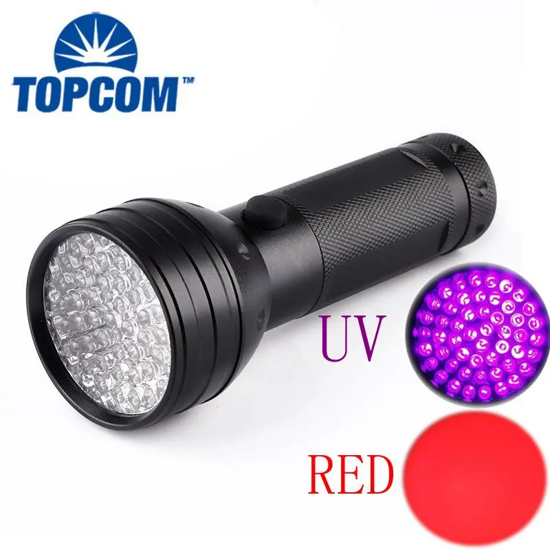 TopCom Night Vision Red LEDs 51 LEDs uv Flashlight 395nm Ultraviolet Blacklight Red Light Pet Urine Stain Detector UV Flashlight
TopCom Night Vision Red LEDs 51 LEDs uv Flashlight 395nm Ultraviolet Blacklight Red Light Pet Urine Stain Detector UV Flashlight
